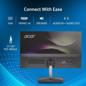 Acer RS272 27 Inch Full HD IPS Ultra-Thin (6.9mm) Backlit LED Monitor I Color Patterned Back Mood Light I Dual Glass Design, Sleek Metal Frame I 1 MS, 120Hz I 1xHDMI 1xVGA I Speakers I Eye Care