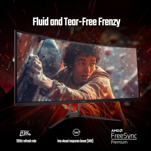 Acer ED343CUR J 34 Inch UWQHD (3440x1440) Pixels VA Panel 1000R Curved Backlight LED Monitor I 1 MS, 120Hz Refresh I HDR 10, Adobe RGB 90% I RGB Lighting I 2 x HDMI (2.0) 2 x DP (1.2) I Eye Care