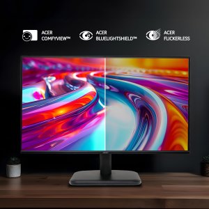 Acer EK240Y G0 23.8 Inch IPS Full HD 1920x1080 Backlit LED LCD Monitor I 1 MS VRB, 120Hz Refresh I 250 Nits I Zero Frame I HDMI & VGA Ports with HDMI Cable I Adaptive Sync I Eye Care Features (Black)