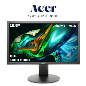 Acer K202Q 19.5 Inch HD+ 1600 X 900 Pixels LCD Monitor with LED Backlight I 200 Nits Brightness I VGA, HDMI Port with Inbox HDMI Cable I Eye Care Features I Tilt Option I Wall Mount Option I Black