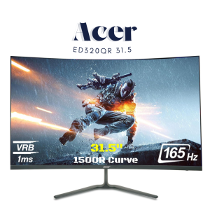 acer ED320QR 31.5 Inch Full HD VA Panel 1500R Curved Backlight LED LCD Monitor I 1 MS VRB I 165Hz Refresh Rate I AMD Free Sync Premium I HDR 10 I 2 X HDMI 1 X Display Port I Eye Care Features I Black