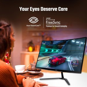 Acer ED270 Z 27 Inch Full HD 1500 R Curved Gaming Backlit LED LCD Monitor I 1MS VRB, 280Hz Refresh Rate I AMD Freesync Premium I HDR10 I 2 x HDMI(2.0) 1 x DP(1.4), Audio Out I 2W x 2 Speakers I Black