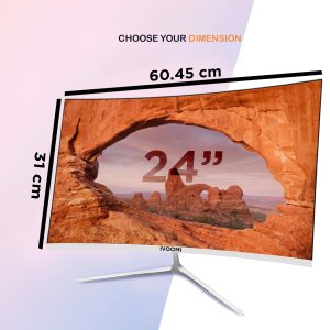 iVOOMi 24 Inch (60.45 cm) Ultra Slim Curve FHD Monitor for PC with 100Hz Refresh Rate, 1920 x 1080 Pixels, 16.7M Colors, Bezel-Less Design, Flicker Free, Best for Gaming with 3 Years Warranty