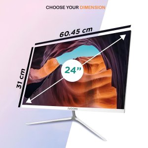 iVOOMi 24 Inch (60.45 cm) Ultra Slim Flat FHD Monitor for PC with Built-in Speaker and 100Hz Refresh Rate, 1920 x 1080 Pixels, 16.7M Colors, Bezel Less Design, Flicker Free -3 Years Warranty