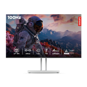 Lenovo L-Series 27 inch (68.5cm) FHD IPS Monitor| 100Hz, 1ms, FreeSync, 99% sRGB, 3Wx2 Speakers, Smart Display Customization Artery, 2X HDMI 1.4, 1x VGA, Tilt, Cloud Grey, L27i-4A