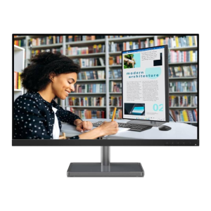 Lenovo L-Series 27 inch (68.58cm) FHD IPS Monitor |16.7m Colors, 75Hz, AMD FreeSync, USB-C Port, 3Wx2 Speakers, HDMI, VGA, Tilt Swivel Pivot Height Adjust Stand for Home & Office, L27m-30 Black