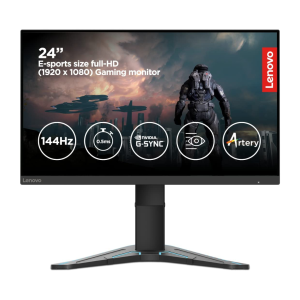 Lenovo G-Series G24-20, 23.8 Inch (60.452 Cm) 1920 x 1080 Pixels FHD IPS Gaming Monitor | 165Hz, 0.5Ms, 99% Srgb, 350 Nits, AMD Freesync Premium, Hdmi 2.0, Dp, Height Adjust Stand (Raven Black)