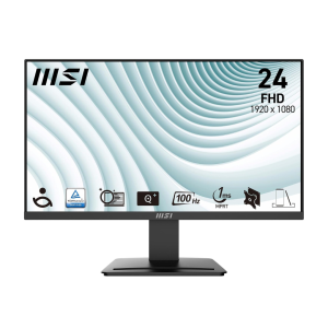 MSI PRO MP2412 23.8 Inch Full HD Office Monitor - 1920 x 1080 Wide View Panel, 100 Hz, Eye-Friendly Screen, VESA Mountable, Display Kit Support, Tilt Adjustable - HDMI 1.4b, DP 1.2a