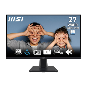 MSI PRO MP275Q 27 Inch 2K WQHD Office Monitor - 2560 x 1440 IPS Panel, 100 Hz, Eye-Friendly Screen, Built-in Speakers, Tilt-Adjustable - HDMI 2.0b, DP (1.2a)