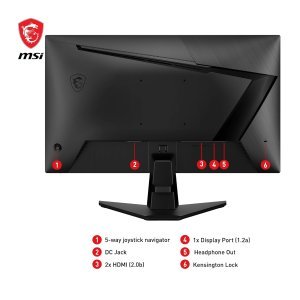 MSI G255F 24.5 Inch FHD Gaming Monitor - 1920 x 1080 Rapid IPS Panel, 180 Hz / 1ms (GtG), 99% sRGB Colour Gamut, Adaptive-Sync - DP 1.2a, HDMI 2.0b CEC