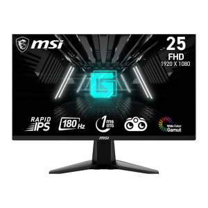 MSI G255F 24.5 Inch FHD Gaming Monitor - 1920 x 1080 Rapid IPS Panel, 180 Hz / 1ms (GtG), 99% sRGB Colour Gamut, Adaptive-Sync - DP 1.2a, HDMI 2.0b CEC