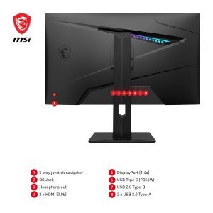 MSI MAG 274QRF QD E2 27 Inch 2K WQHD Gaming Monitor - 2560 x 1440 Rapid IPS Quantum Dot Panel, 180 Hz / 1ms, 98?I-P3 Colour Gamut, DisplayHDR 400 - DP 1.4a, HDMI 2.0b, USB Type-C 65W