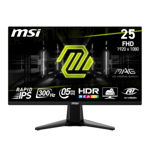 MSI MAG 255XF 24.5 Inch FHD Gaming Monitor - 1920 x 1080 Rapid IPS Panel, 300 Hz / 0.5ms (GtG, Min.),120% sRGB Colour Gamut, Frameless Design, HDR Ready - DisplayPort 1.4a, HDMI™ 2.0b(FHD@240Hz)