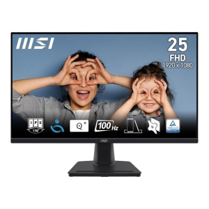 MSI PRO MP252 24.5 Inch Full-HD Office Monitor - 1920 x 1080 IPS Panel, 100 Hz, Eye-Friendly Screen, Built-in Speakers, Tilt-Adjustable - HDMI 2.0b, DisplayPort 1.4a
