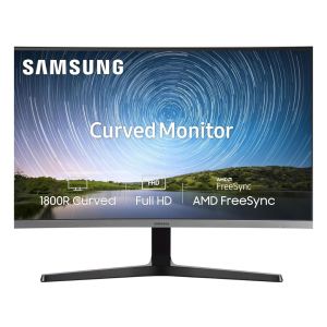 Samsung 27-Inch(68.5cm) FHD, 1800R Curved 1,920 X 1,080 LED Monitor, VA Panel, Slim Design, AMD Freesync, Flicker Free, HDMI, Audio Port (LC27R500FHWXXL, Dark Blue Gray)