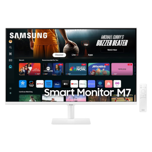 Samsung 32-Inch(80cm) M7 UHD 4K Smart Monitor, Mouse & Keyboard Control, OTT Apps, IoT Hub, Office 365, Workout Tracker, Multiple Ports, Speakers, Remote, Bluetooth (LS32DM701UWXXL, White)