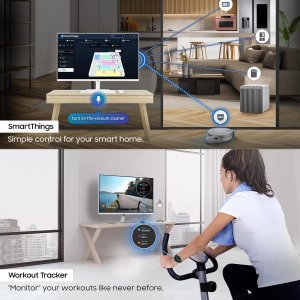 Samsung 32-Inch(80cm) M7 UHD 4K Smart Monitor, Mouse & Keyboard Control, OTT Apps, IoT Hub, Office 365, Workout Tracker, Multiple Ports, Speakers, Remote, Bluetooth (LS32DM701UWXXL, White)