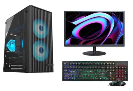 Fusionit Desktop PC Intel Core i7-2600 | 16GB Ram DDR3 | 256GB SSD | 500GB Hard Disk | 24 Inch Monitor | Keyboard and Mouse | Windows 11 with MSO 2021