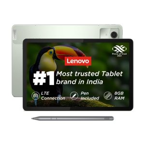 Lenovo Tab M11 with Pen| 4G (LTE) + Wi-Fi | 8 GB RAM, 128 GB ROM (Expandable Upto 1 TB)| 11 Inch Screen, 90 Hz Refresh Rate| Quad Speaker with Dolby Atmos| 13 MP Rear Camera| Google Kids Space, Green