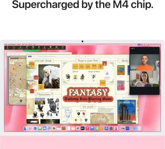 Apple 2024 iMac (24-inch, Apple M4 chip with 10-core CPU and 10-core GPU, 16GB Unified Memory, 256GB) - Pink